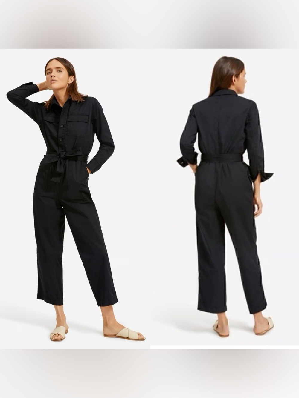 Everlane Modern Utility Boiler Jumpsuit Black Size M - No Belt